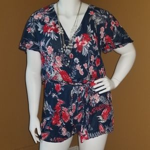 Blue Floral Romper